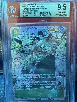 2024 One Piece Zoro Manga Art OP06-118 Wings of the Captain BGS 9.5 English - Image 1
