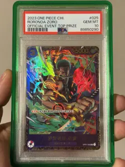 PSA 10 2023 One Piece Card Chinese Zoro OP01-025 Flagship Battle Parallel Promo - Image 1
