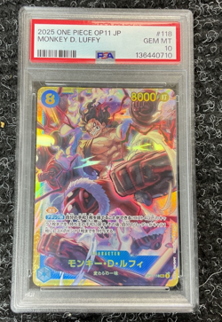 2025 One Piece OP11 Monkey D. Luffy #118 PSA 10 GEM MINT Japanese - Image 1