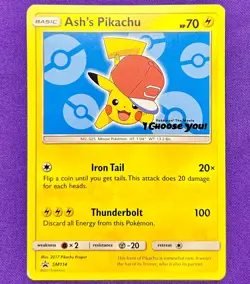 Ash's Pikachu SM114 Sun & Moon I Choose You Movie Promo | Pokemon TCG Card | MP - Image 1