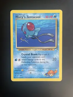 Misty’s Tentacool 57/132 - WOTC - Gym Heroes Pokemon Card MP - Image 1
