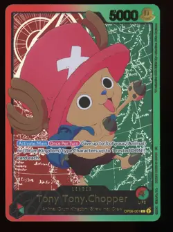 ONE PIECE CARD- TONY TONY CHOPPER EB02 25TH ANIME OP08-001 GOLD LEADER (ENGLISH) - Image 1