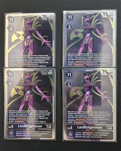 Bandai Digimon Card Game LordKnightmon AD1-018 Foil Alt Art x4 - Image 1