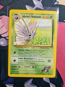 Sabrina's Venomoth 34/132 Gym Heroes Rare 60 Regular English Pokemon Card LP - Image 1