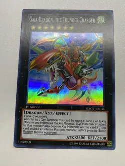 Yugioh Gaia Dragon, The Thunder Charger 1st Edition Super Rare GAOV-EN046 HP - Image 1