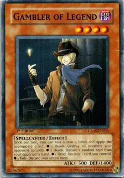 Gambler Of Legend GLAS-EN031 Yu-Gi-Oh! 1st Edition Heavy Play - Image 1