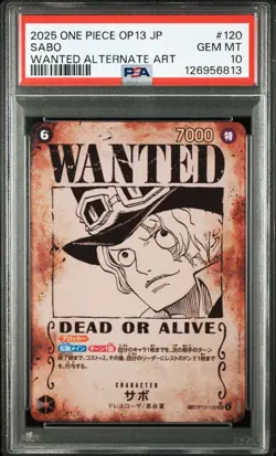 PSA10 Sabo SP Wanted Poster One Piece Card Japanese - Image 1