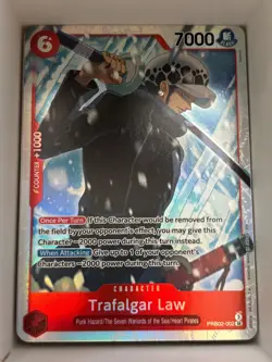 PRB02-002 Trafalgar Law English SR One Piece TCG Card Game - Image 1
