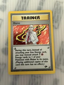 Pokemon TCG Blaine Trainer Gym Challenge Holo Card 17/132 - Image 1