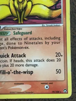 Ninetales 19/108 Power Keepers Rare Pokemon Card. - Image 4