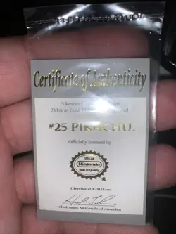 Pikachu Pokemon Special Edition 23 Karat Gold Trading Card - Image 4