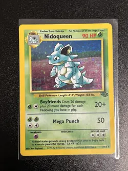 Pokemon Nidoqueen TCG Jungle Holo Card 7/64 Unlimited Rare MP Condition - Image 1