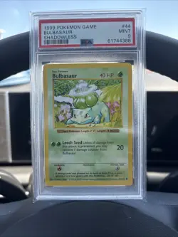 Pokemon TCG Bulbasaur Shadowless Card 44/102 1999 Base Set PSA 9 —CLEAN— - Image 1