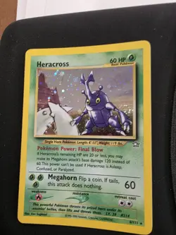 2000 Pokemon Neo Genesis Heracross Holo Rare, Swirl Unlimited trading card 6/111 - Image 2