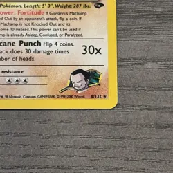 Giovanni's Machamp 6/132 Gym Challenge HOLO Rare 1st Edition 100 HP to DMG 1999 - Image 4