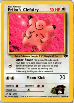 Pokemon Card - Erika's Clefairy 40/132 Gym Challenge Uncommon Unlimited MP - Image 1