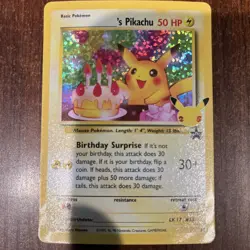 Pokemon Celebrations Holo Birthday Pikachu #24 NM - Image 1
