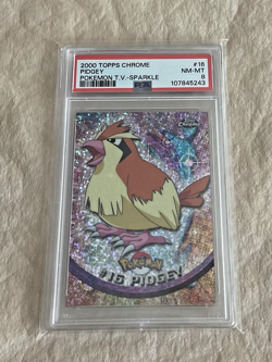 PSA 8 2000 Topps Chrome Pidgey Sparkle Pokemon TCG - Image 1