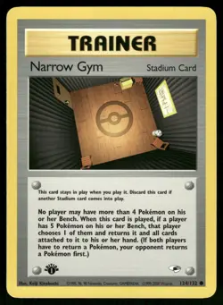 Narrow Gym 124/132 Common Gym Heroes Pokemon 1st Edition Lightly Played - Image 1