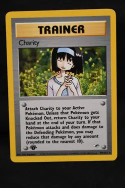 Charity 1st Edition 99/132 NM Gym Heroes Regular Pokemon TCG Near Mint - Image 1