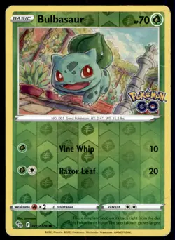 Bulbasaur 001/078 Common Pokemon GO Pokemon Reverse Holo Heavily Played - Image 1