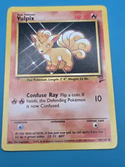 Pokemon Vulpix 99/130 Base Set 2 Common REGULAR Vintage 2000 LP - Image 1