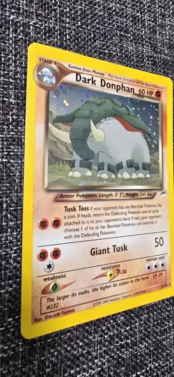 Pokemon TCG Neo Destiny Dark Donphan Holo Rare 3/105 60 HP Unlimited English - Image 2