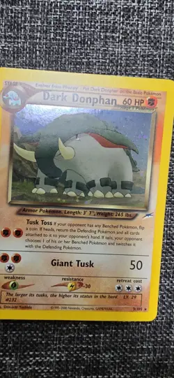 Pokemon TCG Neo Destiny Dark Donphan Holo Rare 3/105 60 HP Unlimited English - Image 5