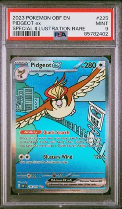 2023 POKEMON OBF EN-OBSIDIAN FLAMES SPECIAL ILLUSTRATION RARE PIDGEOT EX PSA 9 - Image 1