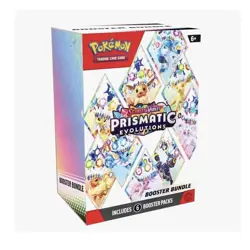 Pokemon TCG Scarlet & Violet Prismatic Evolutions Booster Bundle 6 Packs Eevee - Image 1