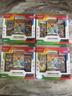 4x Pokemon TCG First Partner Illustration Collection Series 1 ~ Factory Sealed - Image 1