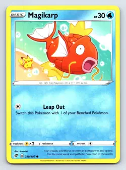 Magikarp 039/192 Common Rebel Clash Pokemon Near Mint - Image 1