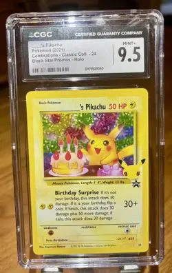 2021 POKEMON CELEBRATIONS CLASSIC COLLECTION #24 BIRTHDAY PIKACHU-HOLO CGC 9.5 - Image 1
