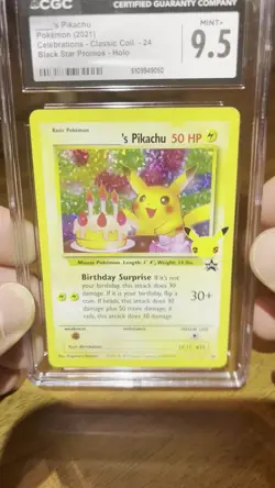 2021 POKEMON CELEBRATIONS CLASSIC COLLECTION #24 BIRTHDAY PIKACHU-HOLO CGC 9.5 - Image 2