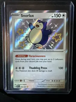 Pokemon TCG S&V Paldean Fates Snorlax Shiny Rare Holo Card 202/091 MINT - Image 1