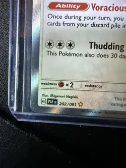 Pokemon TCG S&V Paldean Fates Snorlax Shiny Rare Holo Card 202/091 MINT - Image 3