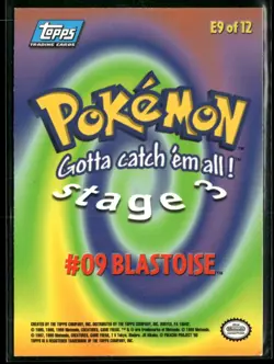 Blastoise #09 E9 Topps Trading Cards Pokemon Moderately Played - Image 2