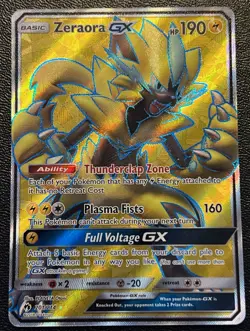 Zeraora GX 201/214 NM Full Art Ultra Rare Sun & Moon Lost Thunder Pokemon Card! - Image 1