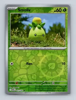 Smoliv 021 2025 Pokemon Destined Rivals Yuka Morii Reverse Holo Card NM+ (c) - Image 1