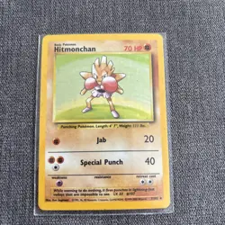 Hitmonchan Pokemon TCG Base Set Holo Card 7/102 Unlimited Rare -MP - Image 1