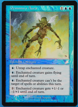 Pemmin's Aura FOIL Scourge NM Blue Uncommon MAGIC MTG CARD (ID# 502279) ABUGames - Image 1