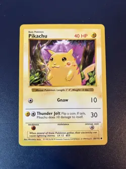 Pikachu Red Cheeks - Shadowless - 58/102 Base Set Pokemon TCG - MP - Image 1