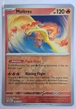 Pokemonkarte "Moltres", Basic, Englisch, Reverse Holo, Rare, 146/165, 2023 - Image 1