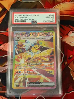 2024 Jolteon EX Pokemon SV8a JP Terastal Fest SAR 209 /187 PSA 10 - Image 1