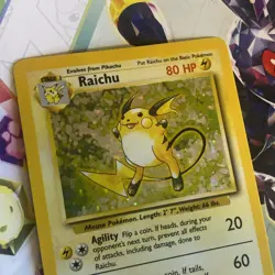 Pokemon TCG Raichu 14/102 Base Set Holo Rare Unlimited 1999 WOTC LP - Image 2