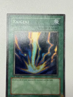 Raigeki LOB-053 The Legend of Blue Eyes White Dragon 1st Edition Super Rare #1 - Image 2