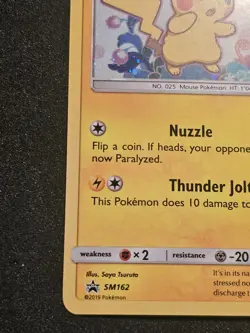 Pikachu SM162 Promo Pokemon Card Holo Rare LP - Image 4
