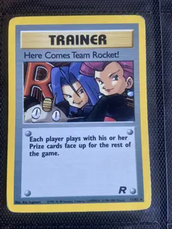 Pokemon TCG Team Rocket! Holo Card 15/82 Here Comes Team Rocket! - Image 1