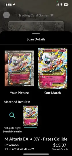 Pokemon TCG Mega-Altaria-EX Fates Collide Holo Card 69/124 - Image 2