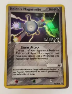 Pokemon TCG Holon's Magnemite 70/113 ex Delta Species STAMPED Reverse Holo - Image 3